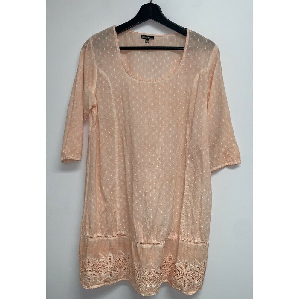 Womens Dress Cover Up Size S M Peach Textured Crochet RCS Gifts All Jazzed Up